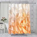 Rideau de douche en polyester imperméable avec motif géométrique 3D dégradé orange - Orange Chaud Dégradé Origami