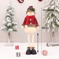 80cm retractable Christmas snowman plush doll with red knit sweater and plaid hat - Large Retractable Snowman (80cm)