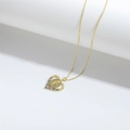 Golden heart necklace with colorful crystals and religious relief pendant - Multi-color Zircon Heart Virgin Mary