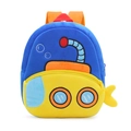Cute yellow submarine cartoon plush backpack for kids with colorful embroidery details - Submarine
