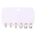 Three-pair silver hexagonal and chain link hoop earrings set on professional card - Silver White (7480)