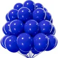 Bunch of thick 10-inch matte blue latex balloons for birthday and party decoration - Dark Blue