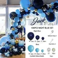 106pcs midnight blue and light blue balloon arch kit with confetti balloons and tools - Blue Set 02