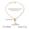 Detalle de colgante de perla barroca con dimensiones 47,5 cm + 5,5 cm para mujer - Estilo de Perla Barroca Con Circonita (HC-N40684)