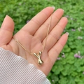 Polished 18K gold-plated balloon style letter Y pendant necklace for women - Gold Y