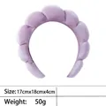 Plush light purple sponge cloud headband for women, size 17cm x 18cm x 4cm - 7-velvet Purple Headband