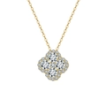 Elegant gold S925 sterling silver four-leaf clover necklace with sparkling 8A cubic zirconia - Slzn28-14k