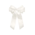 Eleganter weißer Satin-Schleifen-Haarclip mit langen Bändern für Damen und Mädchen - Weiß