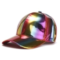 Casquette de baseball dégradé arc-en-ciel métallique avec finition holographique brillante - Arc-en-ciel