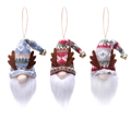 Tre gnomi natalizi di peluche con motivi a maglia e piccoli campanellini metallici - Set di 3 - Stile Campanella