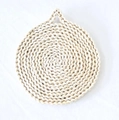 Handmade round corn husk placemat in natural beige with integrated hanging loop - Round 18cm (With Hook)