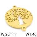 Ciondolo Albero della Vita dorato in acciaio inossidabile largo 25mm e peso di 4g - Stile Oro 2 (KLJ4299-Z) / 25mm