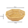 Light brown octagonal faux rattan fruit basket for home storage, size 25x6.5cm - Octagonal Yellow Medium