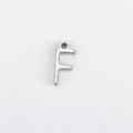 Polished silver stainless steel letter F pendant charm for DIY jewelry making - F (Bracelet Accessory) / Steel