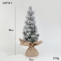 Mini 45cm frosted Christmas tree with red berries and burlap base for desk decor - 45CM Cloth-Wrapped Desktop Christmas Tree