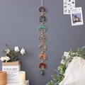 Vertical wall hanging with seven chakra tree of life metal rings and natural stones - Seven Trees Life Tree