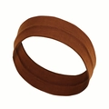 Close-up of brown elastic sports headband showing high-quality fabric texture for yoga - Tan