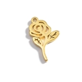 Pendentif rose minimaliste plaqué or 18 carats avec design en métal ajouré et poli - Or-Rose