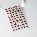 Minimalist red heart 3D nail art stickers Model S-024 on transparent film - Red Full Hearts (S-024)