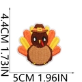 Detailed close-up of embroidered turkey patch with height 4.4cm and width 5cm dimensions - Pilgrim Hat Turkey