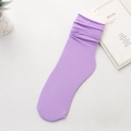 Women's purple slouchy ribbed socks made of velvet ice silk for summer fashion style - One Size / Purple