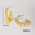 Golden chunky U-shaped geometric earrings with polished finish, 2.98cm height size detail - Gold U-shape Thickened (E01595-14)