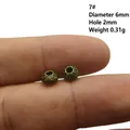 Antique bronze alloy spacer beads 6mm with floral relief for DIY jewelry making - 7# Style