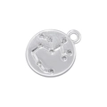 Macro shot of silver Sagittarius constellation pendant with sparkling cubic zirconia - Silver Sagittarius