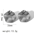 Detail showing 29.3mm silver star-shaped earrings with irregular folded texture - Irregular Five-Petal Flower (TE6493-S) / Silver