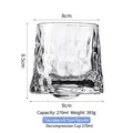 Rotating tree-textured whiskey glass with 270ml capacity and 9cm wide base - Transparent Tree Pattern