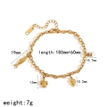 Collana marina in acciaio inossidabile placcata oro 18K con stella marina e tartaruga - Bracciale con Ciondoli Elemento Oceano(TB5129)