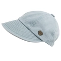 Light blue washed denim baseball cap with vintage metal shield badge and stitched brim - Adjustable / Light Blue