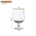 Vertical ribbed tulip cocktail glass with hand-painted gold rim, 270ml capacity - Gold Rim Poco Cup