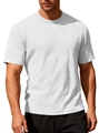 T-shirt slim fit bianca a girocollo in tessuto pregiato con trama a nido d'ape - S / Bianco