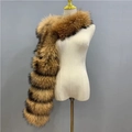 Luxurious faux fox fur shawl in golden brown with black tips for elegant women's fashion - Raccoon Fur Color