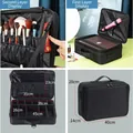 Large black oxford makeup case with dividers and mirror for professional artists - Large Size (2 Layers with Dividers) / Black