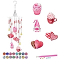 DIY Valentine's Day diamond painting wind chime kit with love heart charms and beads - Cake Gnome Chocolate Style