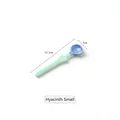 Cucchiaio in ceramica a forma di giacinto blu con manico lungo verde per dessert - Piccolo / Blu scuro