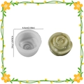 Peony flower silicone mold and green rose resin craft for DIY candle making decor - Silicone Flower 00204 / Translucent White
