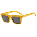 Chic square frame sunglasses with yellow transparent resin frames and grey lenses - Yellow Frame Grey Lens