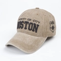 Gorra de béisbol de algodón lavado caqui con bordado City Boston y parche de brújula - Ajustable / Caqui