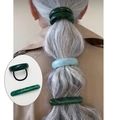 Harz-Haarschmuck-Set mit dunkelgrünen und blauen Haargummis und passender Haarspange - Dunkelgrün 2-Teiliges Set