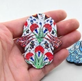 Colorful Hamsa Hand acrylic pendant with floral pattern for DIY jewelry making - Style 11