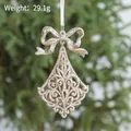 Sparkling gold Christmas bow ornament with drop pendant for festive holiday decor - Champagne Bell