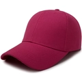 Classic baseball cap in deep magenta twill cotton with structured crown and curved brim - Adjustable / Rose Red