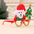 Occhiali di Natale con orsetto di peluche e albero glitterato su montatura dorata - Stile Orso / Rosso/Oro/Verde