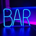 Blue LED BAR neon sign for wall decor 28.5x18.8cm with USB power cord - Blue