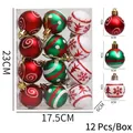 Set di palline di Natale rosse, verdi e bianche con glitter in confezione regalo - Modello misto 3 colori Stile A (Grande)