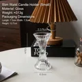 Nordic ribbed transparent glass candle holder in small waist shape for home table decor - Transparent Hourglass Candle Holder - Small