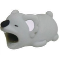 Cute gray koala cable bite protector made of silicone for charging wire protection - Koala